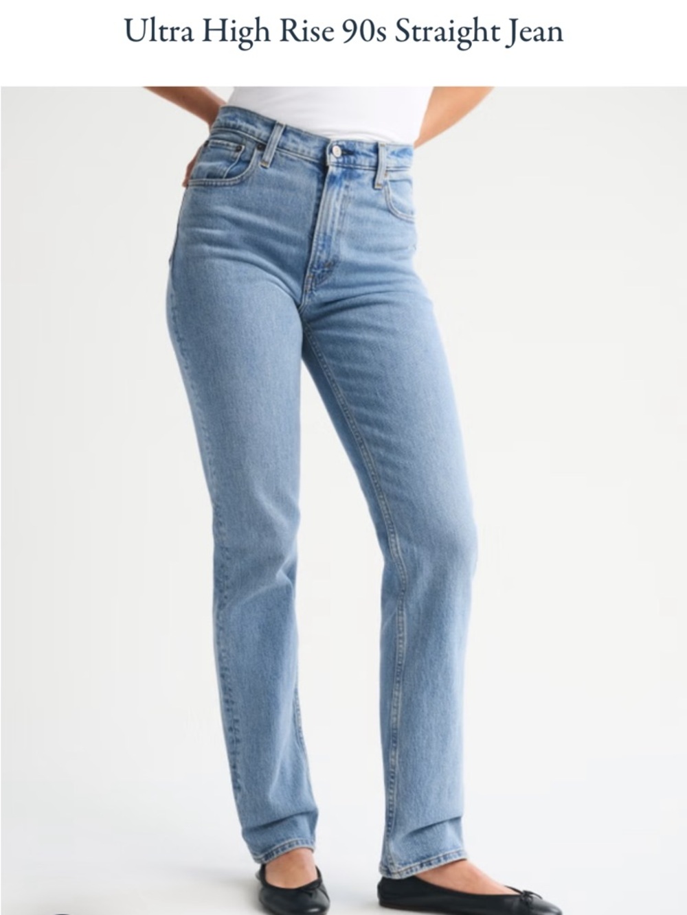 Abercrombie 90’s Slim Straight Leg Jeans in Ultra High Rise Light Blue - 28XS